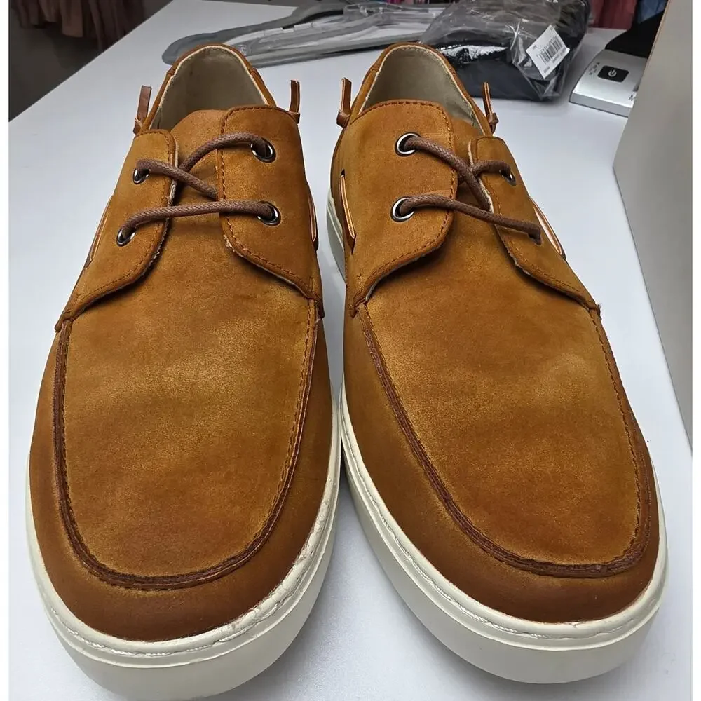 NEW Kenneth Cole Reaction Indy Boat Shoes Tan 10.5, Men's
